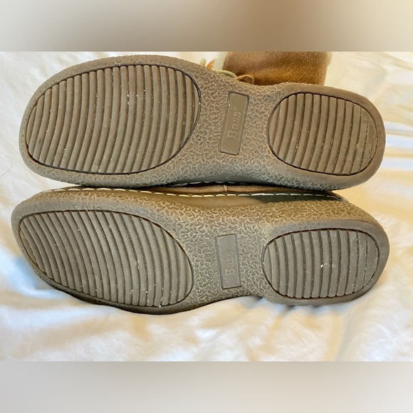 Bass Edson Winter Boots Tan Suede Leather Faux Fur Lining size 8.5 - Picture 11 of 11